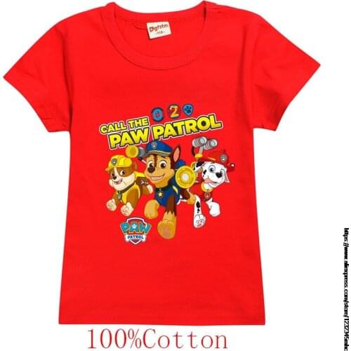 New style funny anime kids clothes PAW PATROL print t-shirt for girls harajuku shirt Boys Fashion casual tops