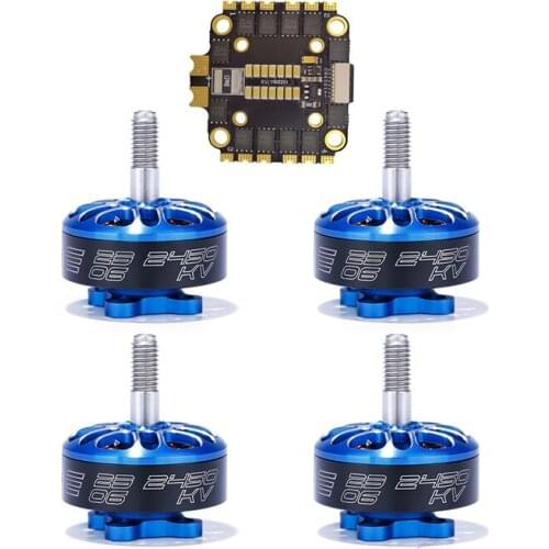 HAKRC 45A BLheli_32 2-6S 4in1 Brushless ESC Double Hole wi/ 4PCS 2306-2450kv/2306-1700kv Motor Multshot for FPV Drone Helicopter