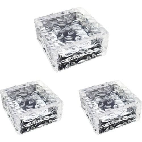 HLZS-Solar Glass Brick Lights Path LED Lights Outdoor Ice Square Night Lamp for Garden Courtyard Pathway