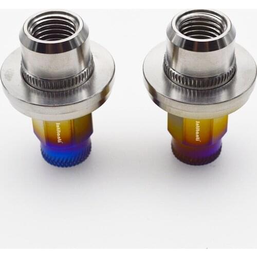 High performance blue closed end septangle anti-theft Gr.5 titanium alloy lug nut M12*1.5*43mm with active washer