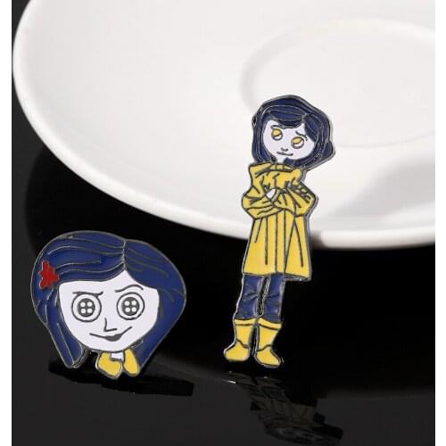 Classic Coraline & the Secret Door Buttons Eye Mother Head Enamel Pin Badge Brooch Lapel Pin Jewelry Fans Gifts