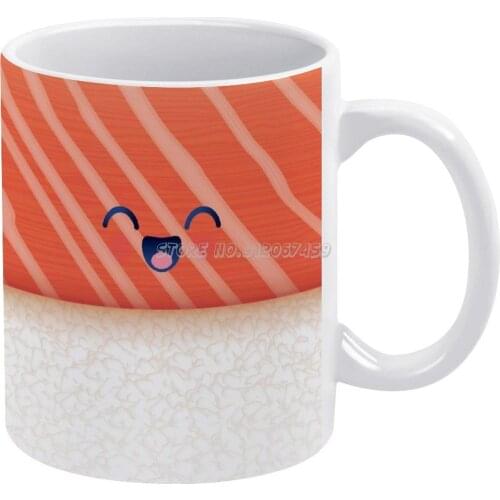 Kawaii Sushi Tuna Tekka Giggling Sashimi Cute Coffee Mugs 330ml Creative Travel Mug and Cup Office Drinkware Mugs Tazza Sushi Ni