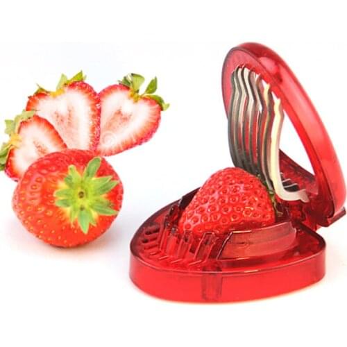 MOSEKO 1 pc Strawberry Slicer Plastic Fruit Carving Tools Salad Cutter Berry Strawberry Cake Decoration Salad Cutter