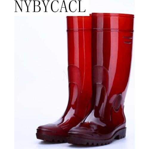 Mens Safety Work Rainboots PVC Waterproof Water Shoes Man Wellies Autumn Non-Slip Knee-High Rain Boots men Rubber men galoshes