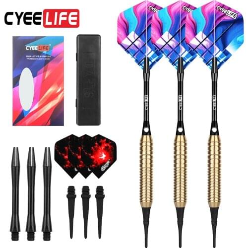 CyeeLife 18g soft darts Aluminium shafts with Rubber Rings Dart holder carrying case family bar Entertainment Games 3 Colors