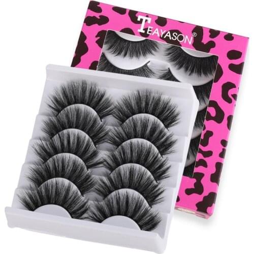 5 Pairs 3D Volume Fake Eyelashes Mink False Eye Lashes Eyelashes Extension Handmade Natural Thick Eyelashes Women Makeup Tool
