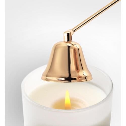 New 4 Color Home Stainless Steel Smokeless Candle Wick Bell Snuffer Home Hand Put Off Tool Kit Candle Accessories Holders