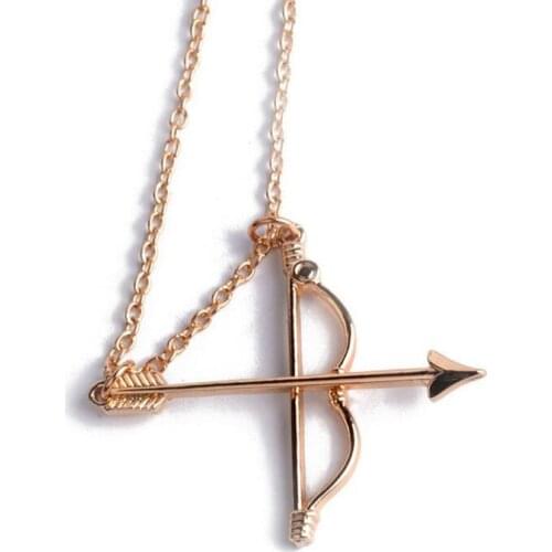 New Arrival Fashion Gold Color Necklace Bow and Arrow Pendants For Women &Men Wholesale 20pcs/lot
