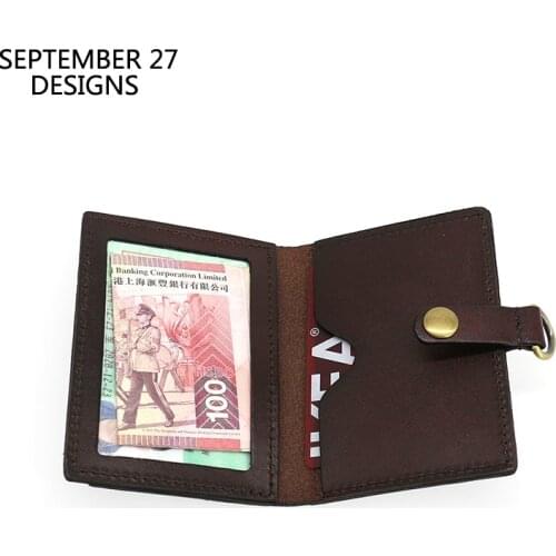 Japan & Korea Coin Purse Men First Layer Cowhide leather Driving License Card Case Women Neck ID Badge Bus Card Sets Keychain