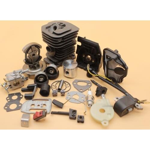 38mm Cylinder Piston Carburetor Ignition Coil Clutch Drum Oil Pump Kit For HUSQVARNA 136 137 141 142 Chainsaw Engine Motor Parts