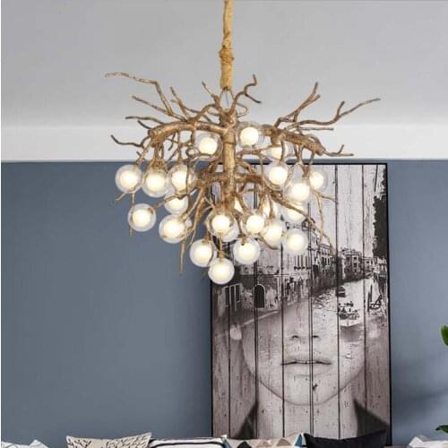 Nordic post-modern branch chandelier creative personality retro art restaurant living room studio hotel project chandelier