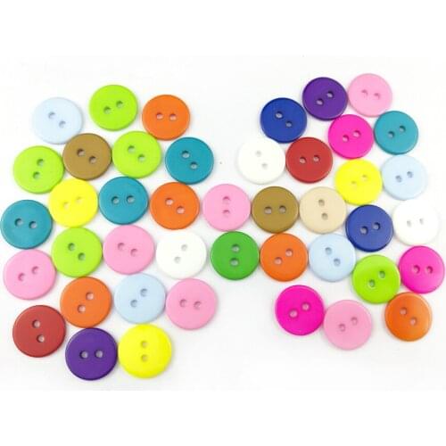 50Pcs 15mm Fashion Candy Colors Resin Button For Craft Bulk Buttons Garments Sewing Accessories Scrapbooking DIY NK029