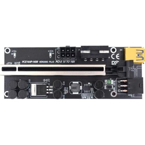 Ver009s Plus Pcie Riser Card Usb 3.0 Cable Pci-e Express 1x To 16x Extender Adapter For Gpu Miner Bitcoin Btc Mining
