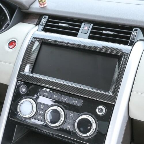 Carbon Fiber Style For Land rover Discovery 5 LR5 L462 2017 2018 ABS Chrome Interior Navigation box Frame Trim Car Accessory