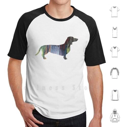 Dachshund T Shirt DIY Cotton Big Size 6xl Dachshund Doxie Sausage Dog Sausage Dogs Dog Dogs Watercolor Water Color Dog Art Dog