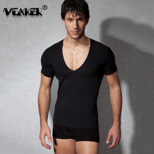 VEAKER Men's Plain T-shirts