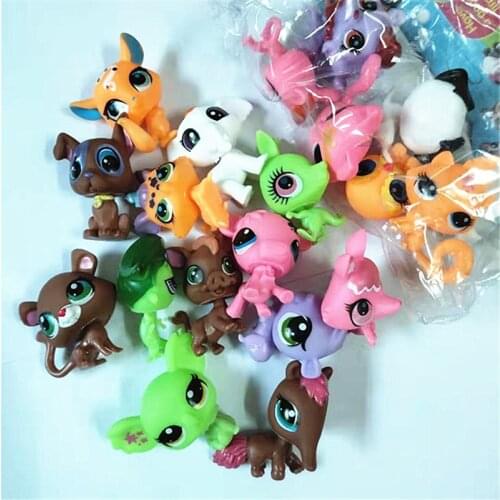 20Pcs / Lot little Pet Animals Cats Dogs Kids Birthday Christmas Gifts Action Figures PVC doll Shop Brand girls play Toy