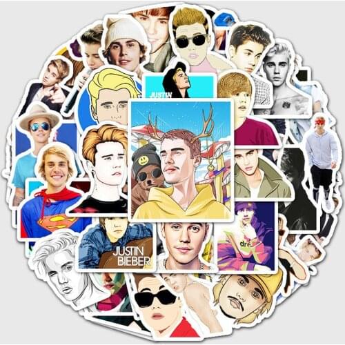 10/50pcs Famous Singer Justin Bieber Sticker Pack For Phone Suitcase Laptop Motorcycle Styling Cool Cartoon Stickers Decal Toys