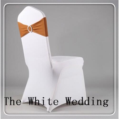 100 coffee dining chair band with diamond buckle / embroidered chair band for Party wedding free shipping