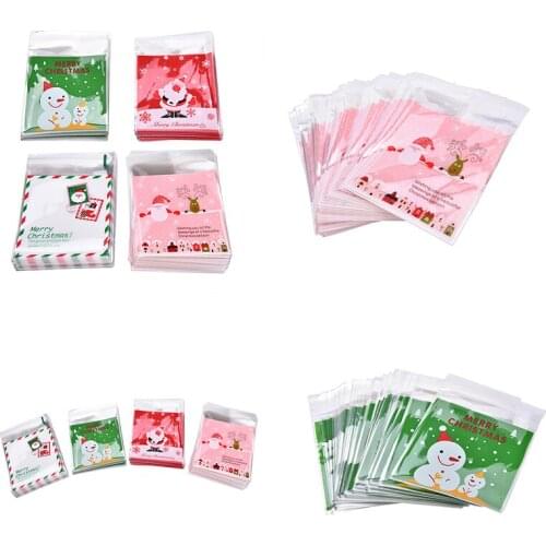 100xSelf-Adhesive-Cookie-Candy-Package-Gift-Bags-Cellophane-Birthday-Christmas