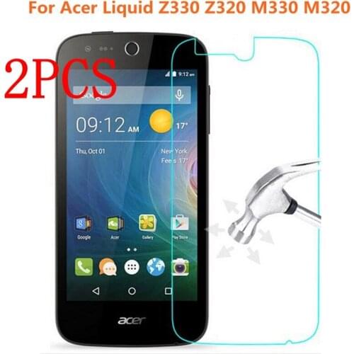 2PCS Original Tempered Glass For Acer Liquid Z330 Z320 Screen Protector Toughened protective film For M330 M320 Glass