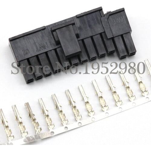 20 Set 4.2mm Pitch 5557 ATX PC Power Connector 20+4Pin 24Pin Male Housing+Terminals Black