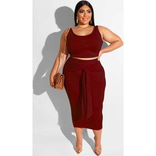 2020 Summer Sexy Two Piece Set Print Oversized Skirt Set Women Plus Size Tracksuits Ladies Tight Skirt and Top Women Set 5XL