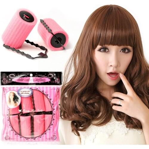 24pcs Pink Foam Hair Rollers Not Hurt Hair Sponge Hair Curlers Accessories for Women Girls Home Salon DIY Hairstyling