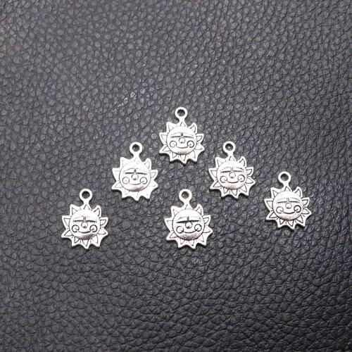 35pcs/lot Silver Plated Father Sun Charm Metal Pendants DIY Necklaces Bracelets Jewelry Handicraft Accessories 16*12mm P432