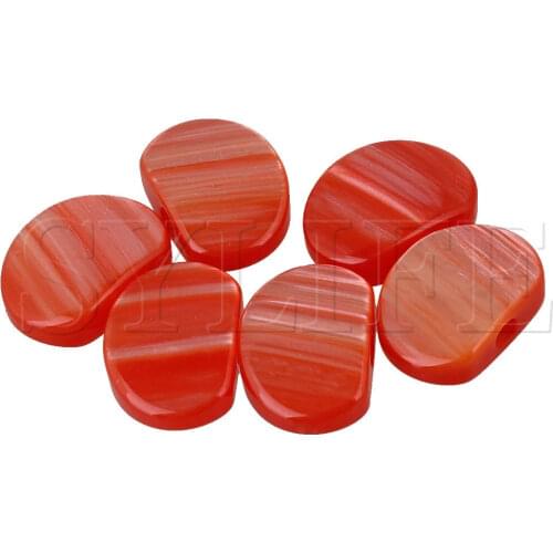 6pcs Guitar Tuner Red Pearloid Acrylic Ukulele Oval Tuning Key Buttons
