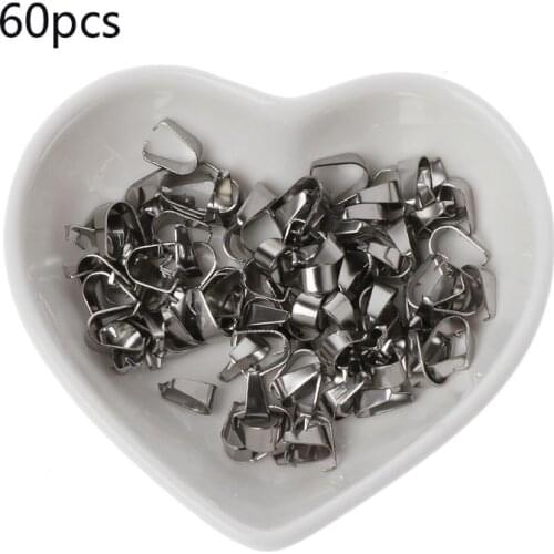 60Pcs Pinch Clip Bail Clasp Dangle Charm Bead Pendant Connectors Jewelry Making N0HE