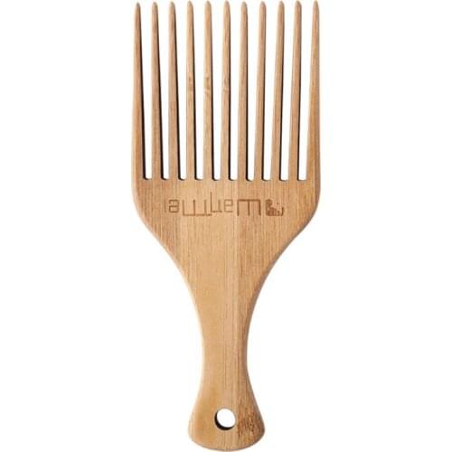 Anti-static Natural Bamboo Hair Pick Comb Scalp Massage Long Tooth Detangling Combs Afro Hair Lift Styling Accessories