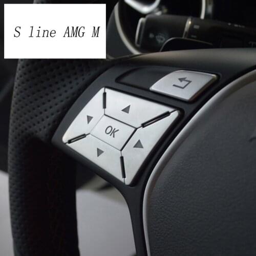 Car Styling Steering Wheel Button Cover Trim decoration Sticker For Mercedes Benz GLK X204 200 260 300 Auto lnterion Accessories