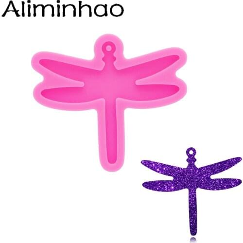 DY1056 Shiny Insect Dragonfly Keychain Resin Silicone Mold, Crafting Necklace Mold Making With Epoxy for Jewellery