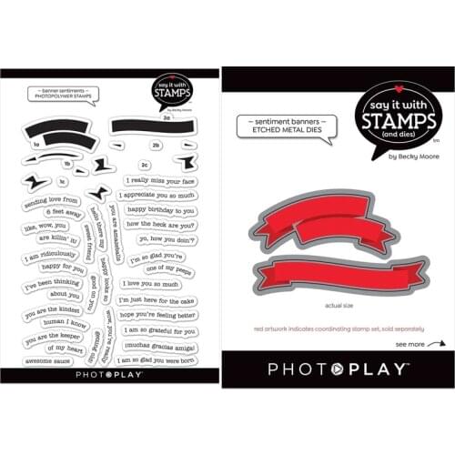 CH 2021New Arrival BANNER SENTIMENTS Metal Cutting Dies and stamps DIY Scrapbooking Card Stencil Paper Craft Handmade