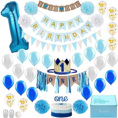 Children Party Decorations Baby 1 Year Old Birthday Balloon Set FP8