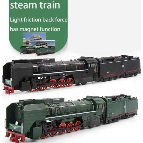 Dongfeng Retro Steam Train Diesel Locomotive Alloy Model Childrens Sound and Light Alloy Pull Back Steam Train Toy Set
