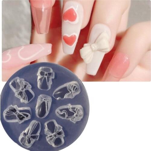 Bowknot Carving Mould Safe Exquisite Thick Three Dimensional Bow Mold for Nail Salon