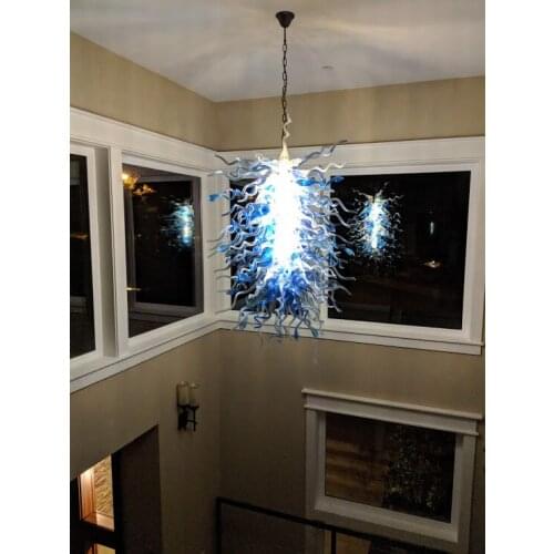Pretty Blue Chandelier for Villa Decor 110-240V LED Light Source Dale Italian Pendant Lamp for Stair House Decoration