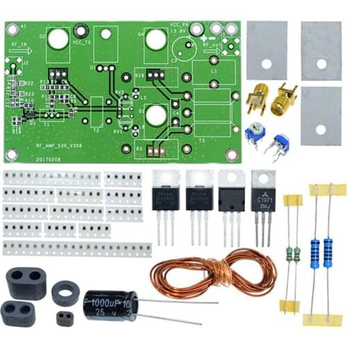 DC13.8V 45W SSB Linear Power Amplifier Board CW FM HF Radio Transceiver Shortwave Module DIY Kit Standard SMA Interface 3M-30MHz