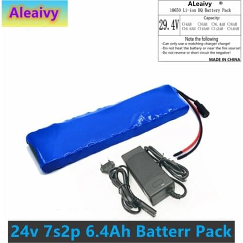 LI-ION Battery 24V 6.4Ah 7s2p 18650 Battery Lithium ionBattery 29.4V Electric Bicycle Moped / Electric Tool+29.4v 2a charger