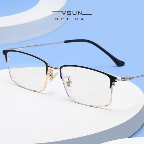 Vsun 2021 New Business Style Alloy Optical Frames Men Rectangle Myopia Hyperopia Presbyopia Eyewears Male and Female Glasses