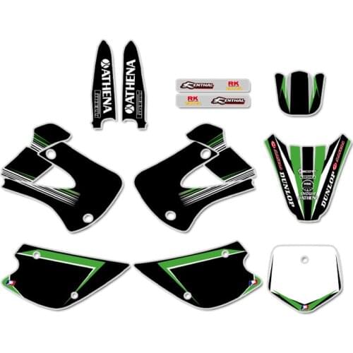 GRAPHICS & BACKGROUND DECAL STICKER Kit For Kawasaki KX85 KX100 2001 02 03 04 05 06 07 08 09 10 11 2012 2013 KX 85 100
