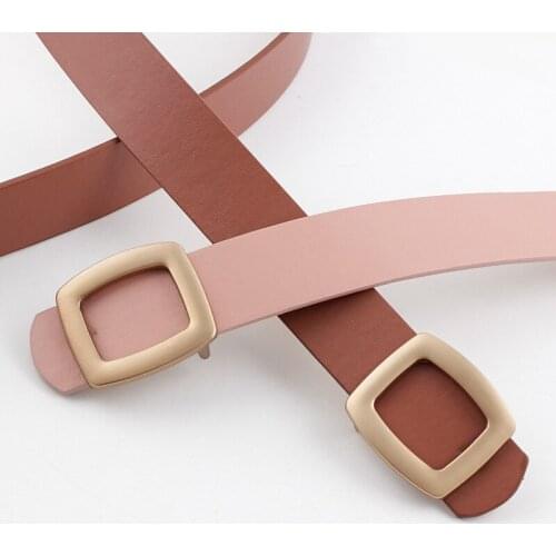 Ladies Retro Belt Simple Vintage Students Square Buckle Fashion Casual Trend Wild Decorative Belt Metal Belt