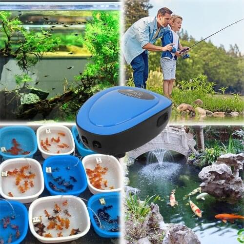 RS-313/314 Charging AC and DC aerator pump for outdoor fishing Compressor quiet air pump aquarium fish tank accessories