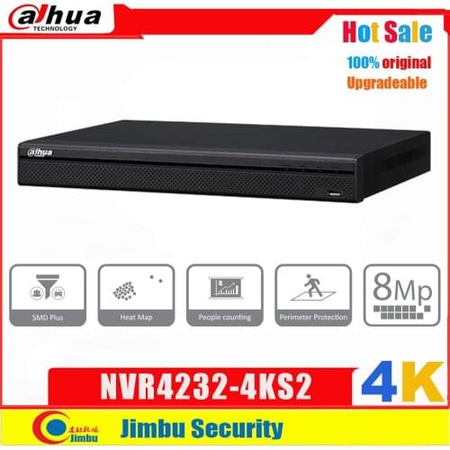 Dahua NVR 4K Video Recorder 32CH NVR4232-4KS2 H.265/H.264 Up to 8MP Resolution for Preview & Playback People Counting IP Camera
