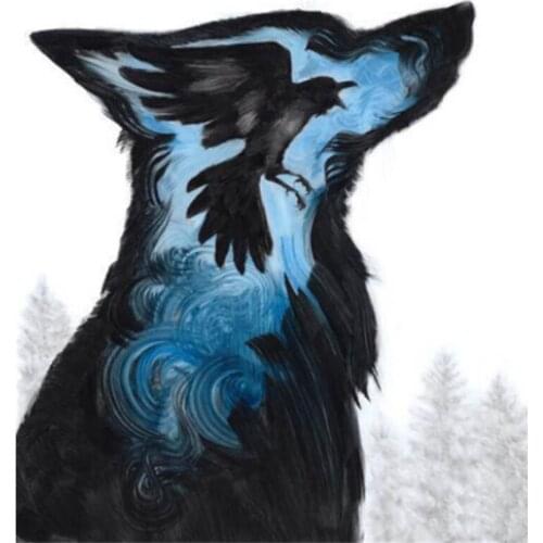 Yumeart Daimond Painting Wolf and Eagel Full Diamond Mosaic Animal Rhinestone Pictures Diamant Embroidery Cross Stitch Wall Arts