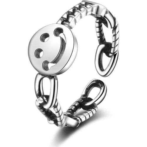 Opening Retro Ring Female Minority Design 925 Sterling Silver Fashion Heart-shaped Net Red Ring Adjustable Cool Wind Ring