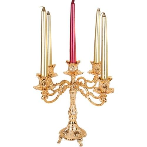 Gold/silver Candlestick Luxury European Table Decoration Ornaments Candlelight Dinner Props Metal Wedding Candle Holder