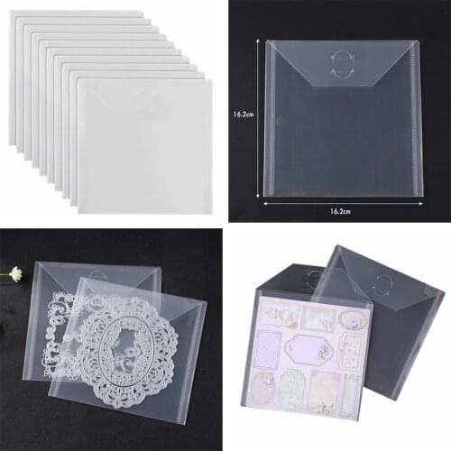 10PCS/SET PVC Storage Pockets 6.4x6.4 inch Special For Scrapbook Paper Cutting Dies Stencil Collection Plastic Sheet Cardstock